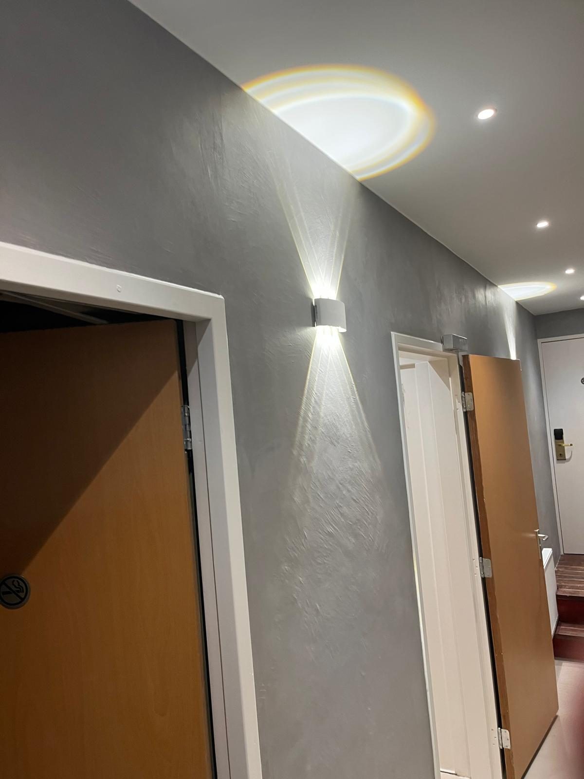 Microcement wandafwerking (beton ciré) — badkamer detail